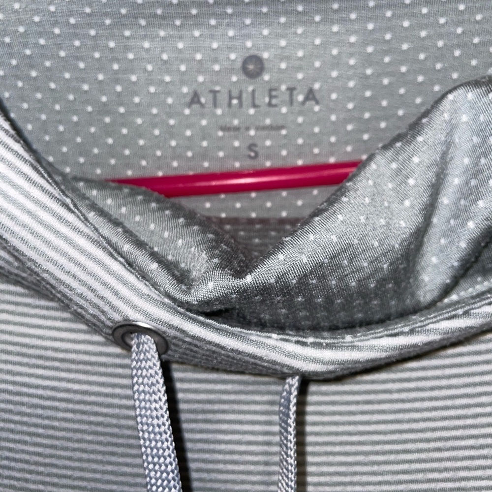 Athleta Gray Striped Hoodie - Picture 3 of 5